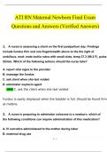 ATI RN Maternal Newborn Final Exam Questions and Answers (2024 / 2025) (Verified Answers)