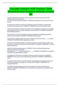 Casualty Pearson VUE Practice Tests Questions And Answers Already Graded A&plus;
