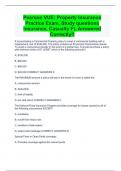 Pearson VUE&colon; Property Insurance Practice Exam&comma; Study questions insurance&comma; Casualty FL Answered Correctly&excl;&excl;