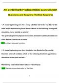 2023 NGN ATI Mental Health Proctored Retake Exam Questions and Answers (Verified Answers)