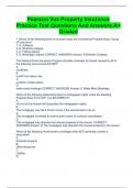 Pearson Vue Property Insurance Practice Test Questions And Answers A&plus; Graded