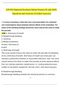 ATI RN Maternal Newborn Online Practice B with NGN Questions and Answers (2024 / 2025) (Verified Answers)