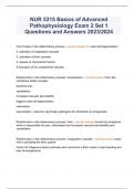 NUR 5315 Basics of Advanced Pathophysiology Exam 2 Set 1 Questions and Answers 2023/2024
