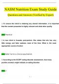 NASM Nutrition Exam Study Guide, 200 Questions and Answers (2024 / 2025) (Verified Answers)