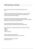 OTD 433 Exam 3 &lpar;Final&rpar; questions and answers 