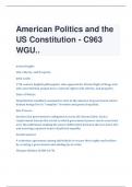 American Politics and the  US Constitution - C963  WGU