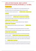 APEA 3P TEST BANK 2023 LATEST QUESTIONS WITH ANSWERS &lpar;A&plus; GUIDE&rpar; VERIFIED