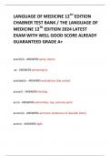 LANGUAGE OF MEDICINE 12TH EDITION CHABNER TEST BANK &sol; THE LANGUAGE OF MEDICINE 12TH EDITION 2024 LATEST EXAM WITH WELL GOOD SCORE ALREADY GUARANTEED GRADE A&plus; 