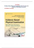 Test Bank For Evidence-Based Physical Examination Best Practices for Health & Well-Being Assessment 1st Edition By Kate Sustersic Gawlik, Bernadette Mazurek Melnyk, Alice M. Teall, Chapter 1-29