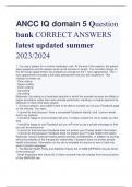 ANCC IQ domain 5 Question  bank CORRECT ANSWERS  latest updated summer  2023&sol;2024