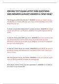 DRIVING TEST GUAM LATEST 2024 QUESTIONS AND ANSWERS ALREADY GRADED A&plus; NEW&excl; NEW&excl; 