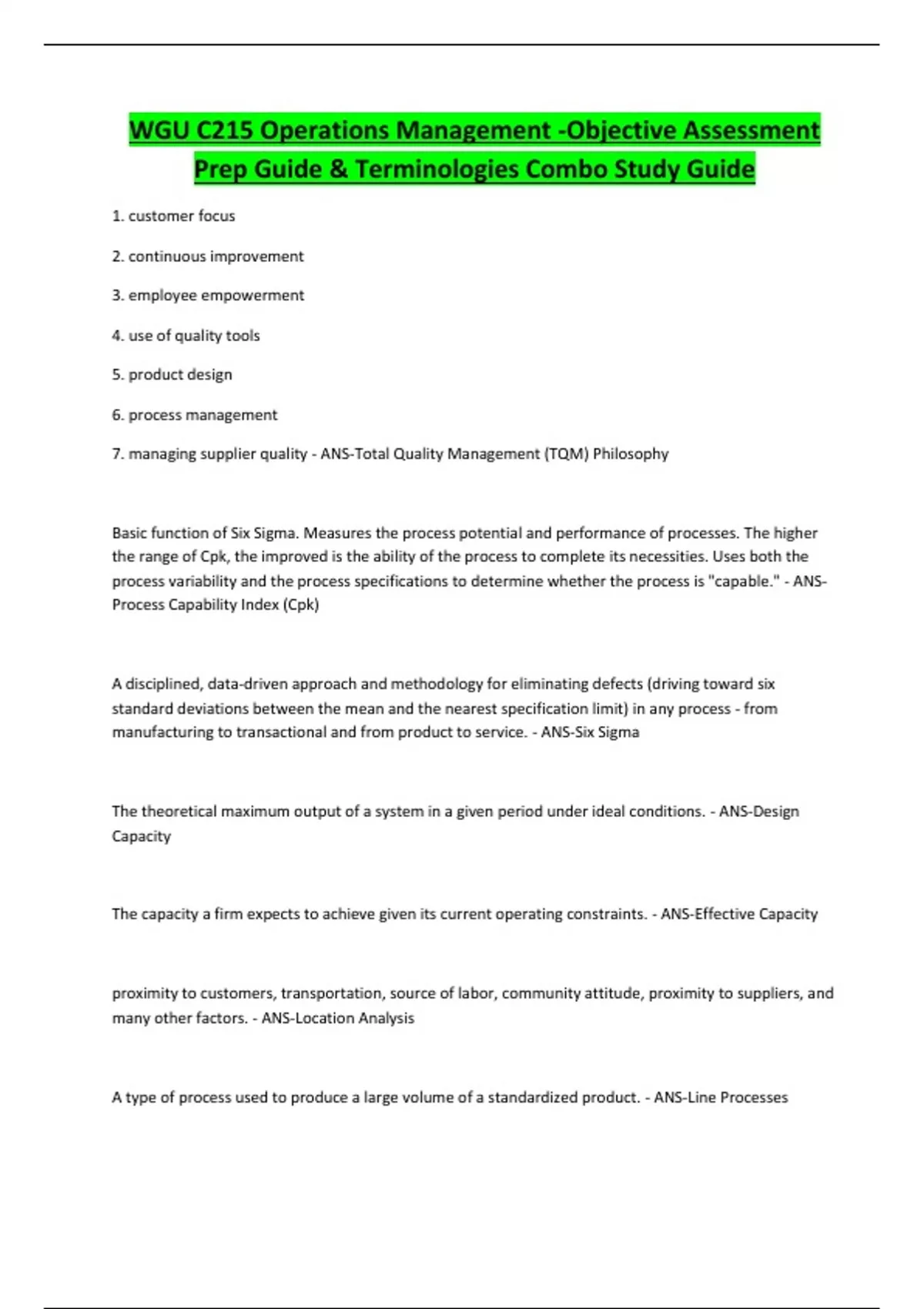OPERATIONS MANAGEMENT C215 visual data 5
