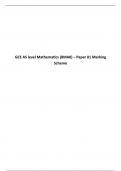 GCE AS level Mathematics (8MA0) – Paper 01 Marking Scheme 