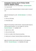 Computer Science Excel Study Guide &lpar;Latest Update 2024&rpar;