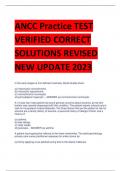 ANCC Practice TEST  VERIFIED CORRECT  SOLUTIONS REVISED NEW UPDATE 2023