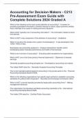 Accounting for Decision Makers - C213 Pre-Assessment Exam Guide with Complete Solutions 2024 Graded A