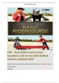 MSF - Basic Riders Course Exam Questions (126 terms) with Verified Answers Updated 2024