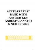ATI TEAS 7 TEST BANK WITH ANSWER KEY ANDEXPALANATION NEWEST2023