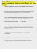WGU C724 Information Systems Management Practice Exam Questions and Answers Latest Updated 2024&comma; 100&percnt; Verified