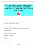 NUFT 204 - RESPIRATORY ASSESSMENT EXAM &vert; QUESTIONS & ANSWERS  &lpar;VERIFIED&rpar; &vert; LATEST UPDATE &vert; GRADED  A&plus; & PASSED