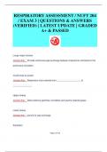 RESPIRATORY ASSESSMENT &sol; NUFT 204  &sol; EXAM 3 &vert; QUESTIONS & ANSWERS  &lpar;VERIFIED&rpar; &vert; LATEST UPDATE &vert; GRADED  A&plus; & PASSED