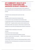 ATI COMMUNITY HEALTH 2019 PRACTICE QUESTIONS AND ANSWERS ALREADY PASSED A&plus;