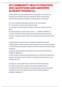 ATI COMMUNITY HEALTH PRACTICE 2023 QUESTIONS AND ANSWERS ALREADY PASSED A&plus;
