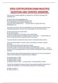 SPED CERTIFICATION EXAM MULTIPLE  QUESTION AND VERIFIED ANSWERS&vert;100&percnt; VERIFIED&period;