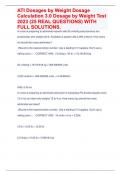 ATI Dosages by Weight Dosage Calculation 3&period;0 Dosage by Weight Test 2023 &lpar;25 REAL QUESTIONS&rpar; WITH FULL SOLUTIONS&period;