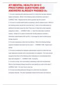 ATI MENTAL HEALTH 2019 C PROCTORED QUESTIONS AND ANSWERS ALREADY PASSED A&plus;