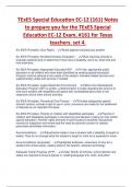 TExES Special Education EC-12 (161) Notes  to prepare you for the TExES Special  Education EC-12 Exam, #161 for Texas  teachers. set 4.