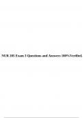 NUR 205 Exam 3 Questions and Answers 100%Verified.