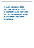 NCLEX NGN 2023-2025 ACTUAL EXAM ALL 450 QUESTIONS AND CORRECT DETAILED ANSWERS WITH RATIONALES ALREADY GRADED A&plus;