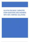 LN Pax RN Basic Chemistry exam questions and answers with 100% verified solutions