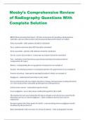 Mosby’s Comprehensive Review of Radiography Questions With Complete Solution