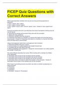 FICEP Quiz Questions with Correct Answers 