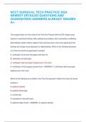 NCCT SURGICAL TECH PRACTICE 2024  NEWEST DETAILED QUESTIONS AND  GUARANTEED ANSWERS ALREADY GRADED  A&plus;&period;