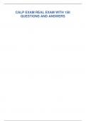 CALP EXAM REAL EXAM WITH 150 QUESTIONS AND 100&percnt;CORRECT ANSWERS&period; Latest update 2023&sol;2024 