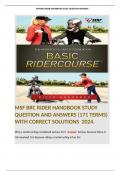 MSF BRC RIDER HANDBOOK STUDY QUESTION AND ANSWERS (171 TERMS) WITH CORRECT SOLUTIONS  2024. 