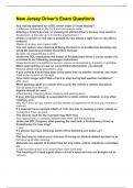New Jersey Driver's Exam Questions