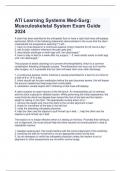  ATI Learning Systems Med-Surg: Musculoskeletal System Exam Guide 2024