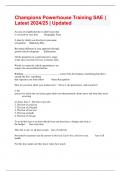 Champions Powerhouse Training SAE &vert; Latest 2024&sol;25 &vert; Updated
