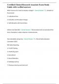 Certified Clinical Research Associate Exam Study Guide with verified answers 