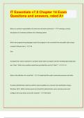 IT Essentials v7&period;0 Chapter 14 Exam Questions and answers&comma; rated A&plus;&lbrack;latest exam  prediction paper 2024&sol;25&rsqb;