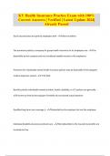 KY Health Insurance Practice Exam with 100&percnt; Correct Answers &vert; Verified &vert; Latest Update 2024&vert; Already Passed
