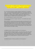 Enterprise Architecture Final Exam Study Guide with 100&percnt; complete solutions