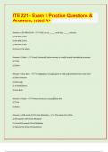 ITE 221 - Exam 1 Practice Questions &  Answers&comma; rated A&plus;&lbrack;latest exam  prediction paper 2024&sol;25&rsqb;