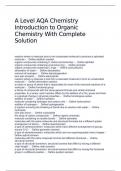 A Level AQA Chemistry Introduction to Organic Chemistry With Complete Solution