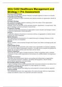 WGU C432 Healthcare Management and Strategy &plus; Pre Assessment