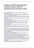 Prophecy RN Pharmacology A Prophecy Exam Had 39 Questions And Answers 2022